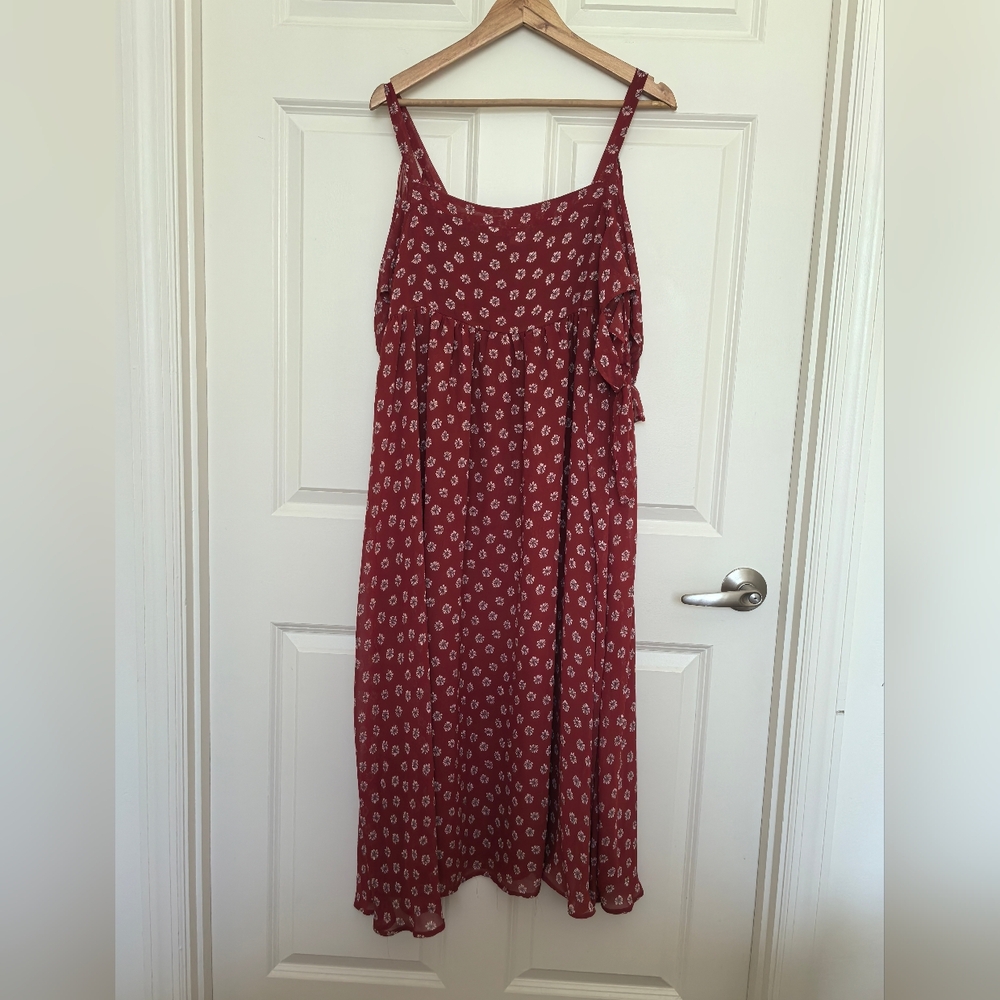 Free People Brick Red Daisy Printed Maxi Dress